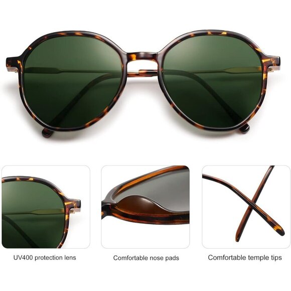 Hexagon Round Sunglasses Women Fashion UV400 Protection Large Fit Stylish main image 5